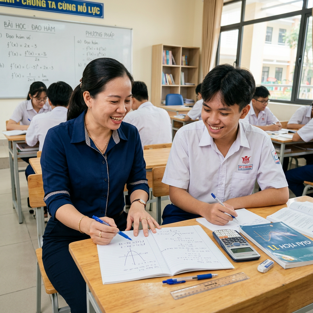 Thầy giáo TP-EDU sát sao chỉ dạy học sinh